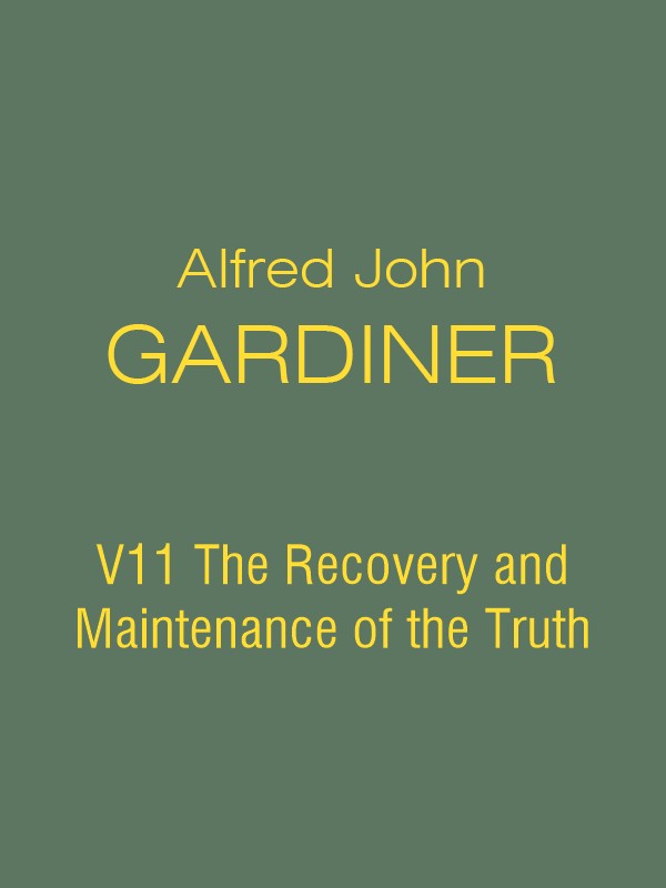 AJG V11 The Recovery and Maintenance of the Truth