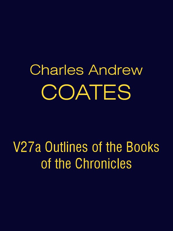 CAC V27a Outlines of the Books of the Chronicles