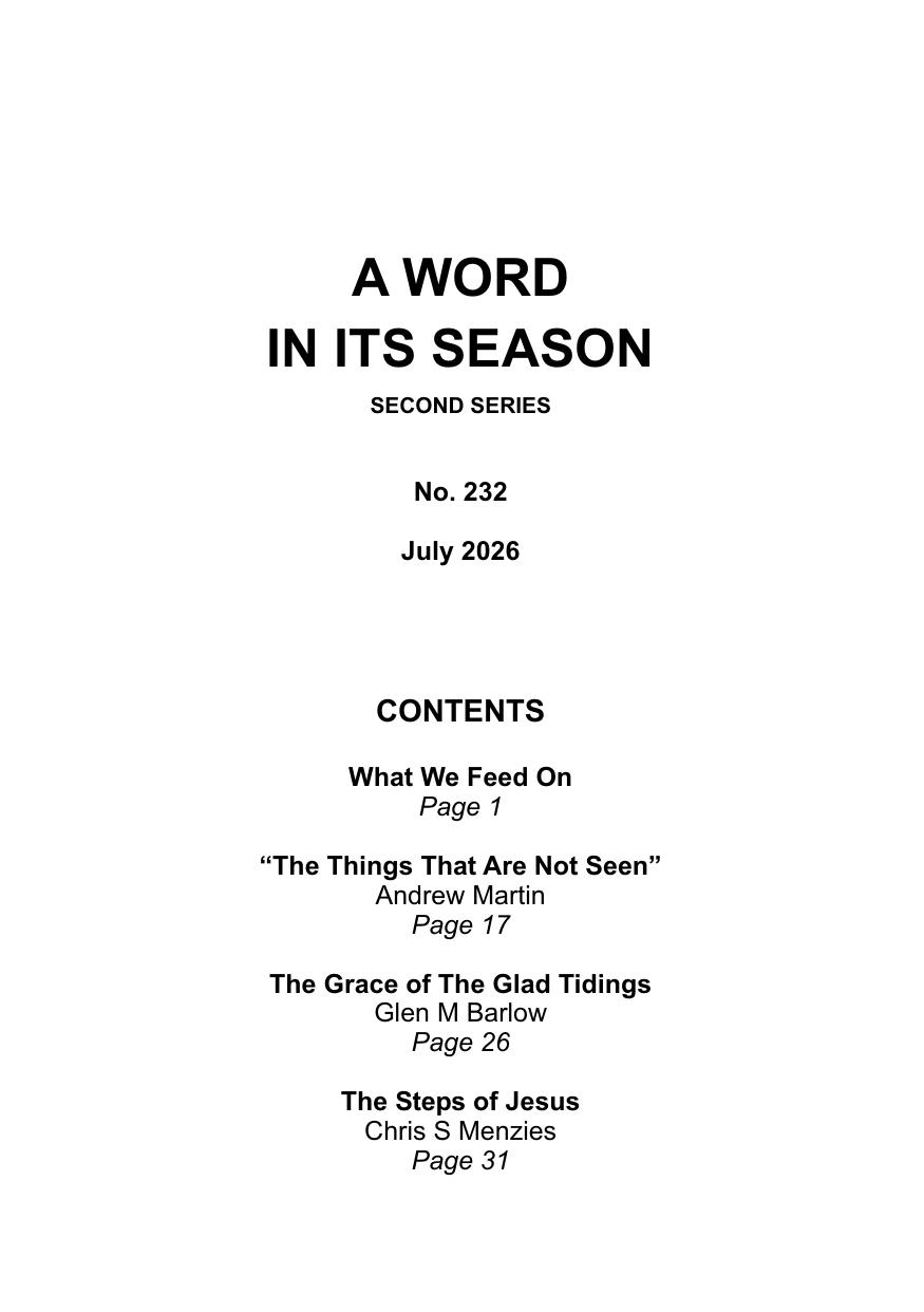 A Word in its Season 232 - July 2026