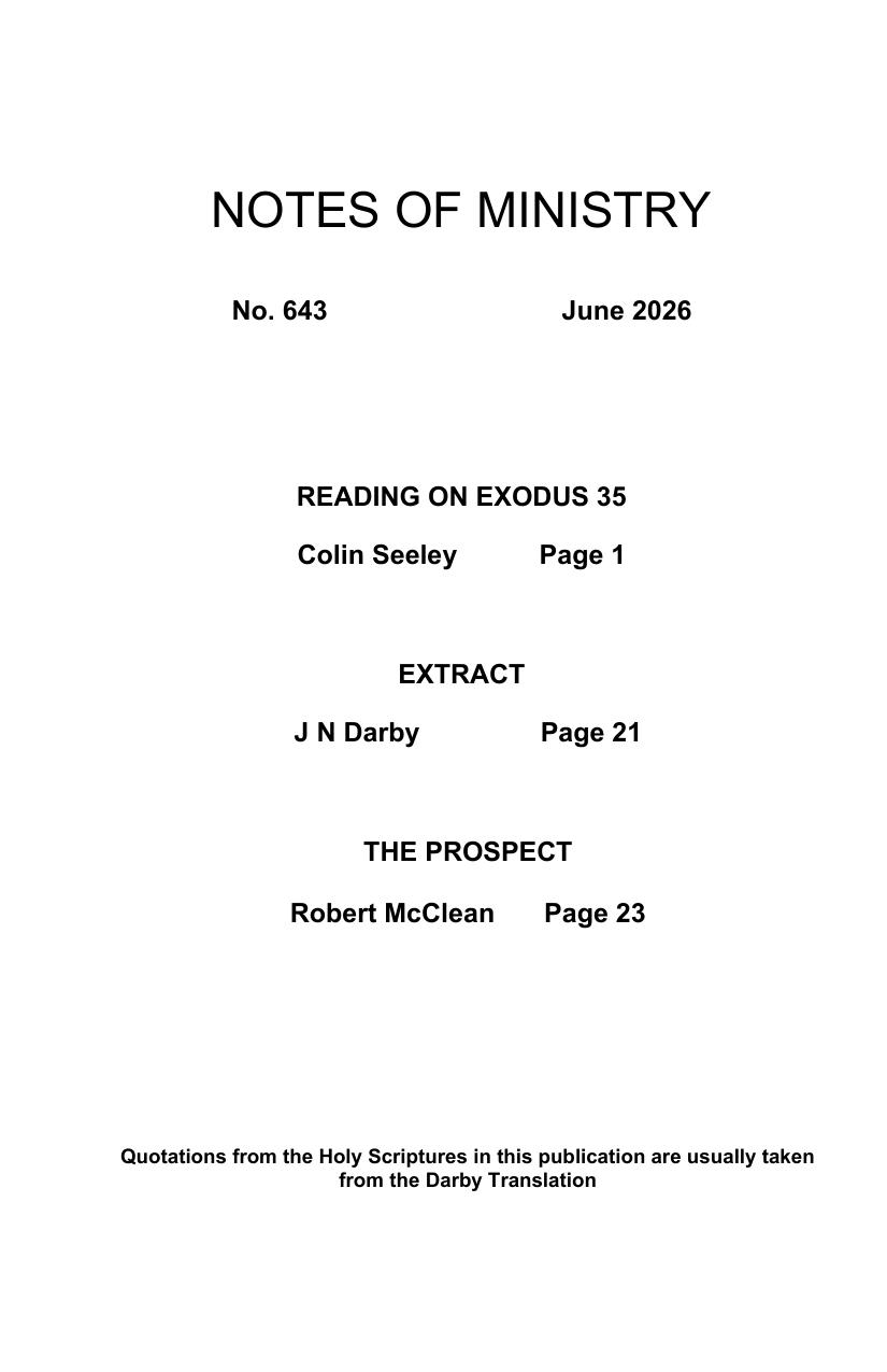 Notes of Ministry - 643 - June 2026
