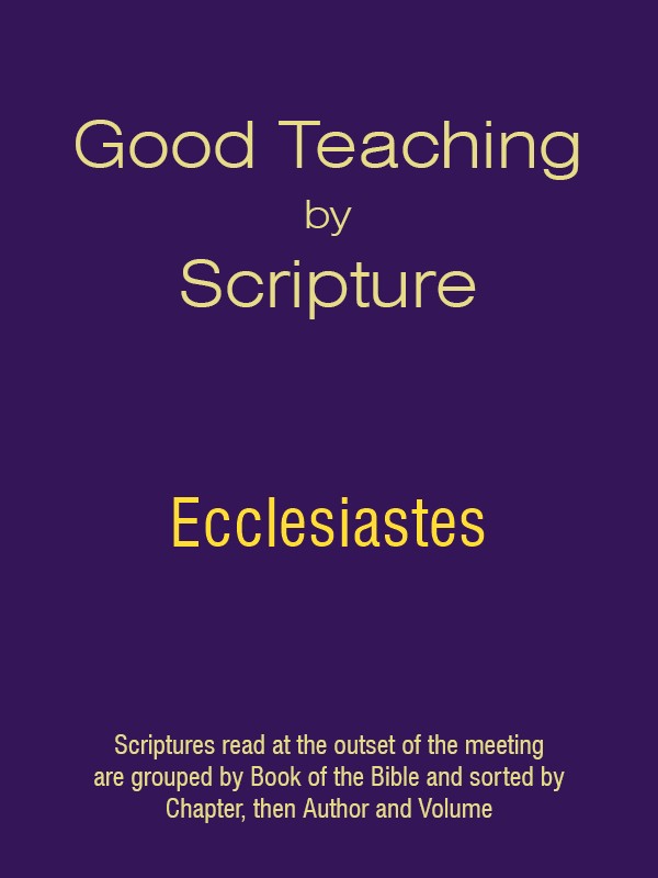 Good Teaching by Scripture 21 - Ecclesiastes